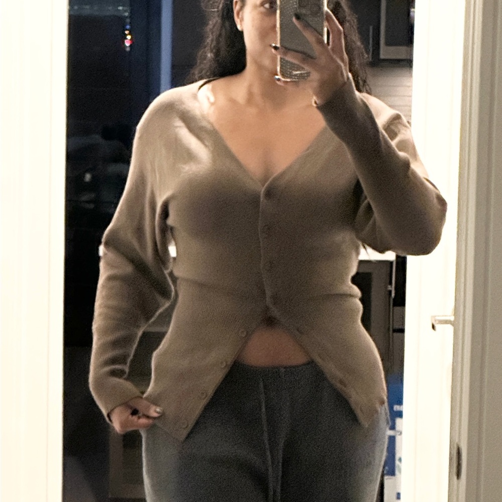 & Other Stories Taupe Cardigan Sweater